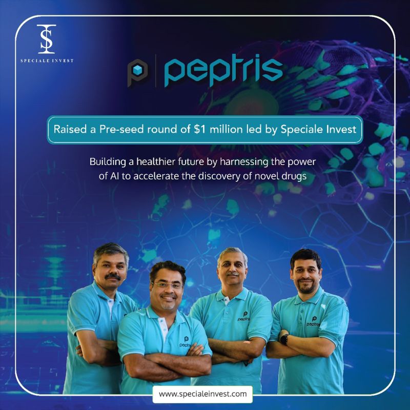 Early stage VC Speciale Invests in drug discovery startup Peptris Technologies